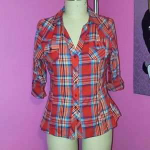 NWT passport plaid blouse